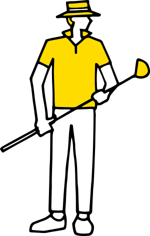 ゴルフクラブを持つ男性のイラスト